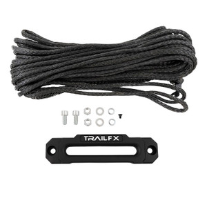 TrailFX Winch Cable WXV007 XV95 Series; 9500 Pound Capacity; 8.4 Millimeter Diameter x 94 Foot Length; Synthetic Rope; With Hawse Fairlead; Replacement For XV Series Winches