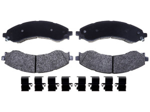 Raybestos Brakes Brake Pad SP2404TRH Specialty - Truck; OE Replacement; Ceramic; 0.735 Inch Thickness; 7.94 Inch Width Pad/2-1/2 Inch Height Pad; Set Of 2; With Staked Pad Shims/Pad Wear Sensor