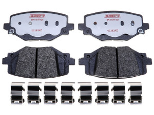 Fits 2021-2025 Dodge Durango Raybestos Brakes Brake Pad PGD2447M Element3; OE Replacement; FMSI Number 9673; Metallic; 0.78 Inch Thickness; 5.18 Inch Width Pad/2.29 Inch Height Pad; Set Of 2; With Staked Pad Shims/Pad Wear Sensor/Mounting Hardware