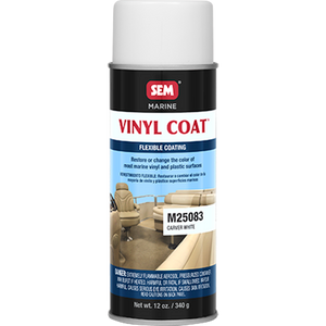 SEM Paint M25083 Vinyl Coat; For Vinyl And Plastic Marine Surfaces; Carver White; 16 Ounce Aerosol Can