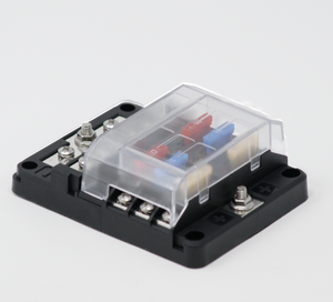 Egis Fuse Block 8025 36 Volt DC/30 Amp; In-Line Type; With 6 Circuit Positions; Uses ATO/ATC/ATF Blade Style Fuses; With LED Status Indicators; With Protective Cover; With Twelve Position Ground Return Block