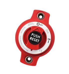 Egis Circuit Breaker 4701-20 20 AMP; Switchable/Manual Reset; Single; 42 Volt DC; Panel Mount; -40 To 140 Degree Fahrenheit Operating Temperature; 1/4 Inch-28 Stud Terminal; Self-Locking Stainless Hardware; IP66 Protection Rating Egis Circuit Breaker 4701-20 20 AMP; Switchable/Manual Reset; Single; 42 Volt DC; Panel Mount; -40 To 140 Degree Fahrenheit Operating Temperature; 1/4 Inch-28 Stud Terminal; Self-Locking Stainless Hardware; IP66 Protection Rating