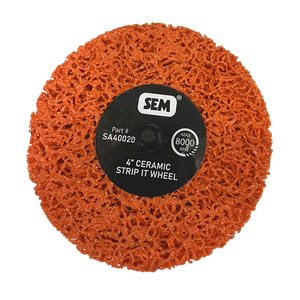 SEM Surface Conditioning Disc SA40020 Used For Fast Cutting/Long Life/Consistent Finish On All Substrates; Abrasive Disc; 4 Inch Diameter; 60 Grit; Orange; Ceramic; Qlock; Box Of 5