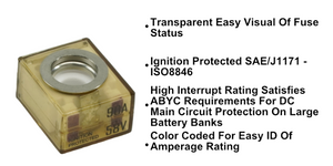 Egis Fuse 3603-090 Terminal Fuse; MRBF; 90 Amp; No; Single; 58 Volt DC; IP66 Protection Rating