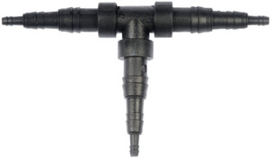 Dorman Vacuum Hose Connector | T-Shaped, Durable Plastic | Sizes: 1/8, 1/4, 3/8 Inch | Black