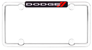 Luxury Dodge Emblem License Plate Frame | Show Chrome Finish | Durable Die Cast Zinc