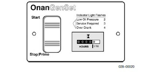 Cummins Power Generation Illuminated Start/Stop Rocker Switch Panel | For Onan Generators, Mounting Plate, Indicator Light