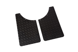 Dee Zee Black Tread Mud Flaps | Classic Styling, Front & Rear Wheel Protection, Radius Notch Design