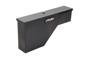 Dee Zee 37" Diamond Tread Tool Box | Black Gloss Aluminum | Single Lid, Mounts Behind Truck Wheel Well