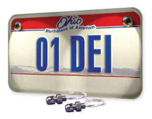 Design Engineering License Plate Mounting Hardware 30301 Lite N Boltz; For Domestic Vehicles; Two LED Lighted Bolts/Two Standard Bolts; Satin; Clear Lens; Set Of 4