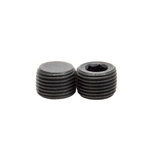 USA-Made Edelbrock Pipe Plug Fittings | Steel Construction | Anodized Black | Set of 2