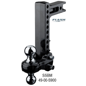 Flash  Class V Trailer Hitch Ball Mount | Fits 2 Inch Receiver | 12000 LB GTW | Gloss Black Steel