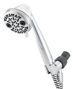 Oxygenics PowerFlow Shower Head | Hand Held With 72 Inch Hose | 5 Function Spray | High Pressure | White