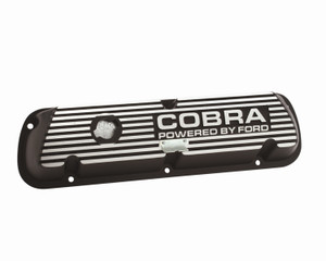 Ford Performance Valve Cover | Cobra Logo, Black Satin, Set of 2 | For Ford Small Block V8 289-351W Ford Performance Valve Cover | Cobra Logo, Black Satin, Set of 2 | For Ford Small Block V8 289-351W