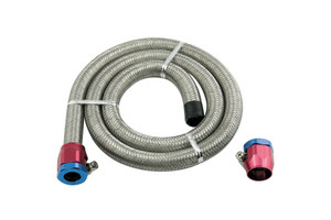 Mr. Gasket Braided Fuel Line | Universal 3FT Length | 3/8 Inch Diameter | Stainless Steel | For Gasoline Applications | High Quality & Easy Installation