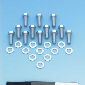 High-Performance Intake Manifold Bolts | For Chevy 265-400 | Grade 5 Steel | Zinc Plated | 12 Bolts/Washers