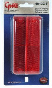 Grote Industries Red Reflector | Fits Narrow Rails, Easy Install | Limited 1 Yr Warranty