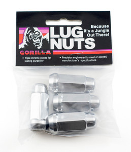 Chrome Plated Gorilla Lug Nuts | 14mm x 1.5 Thread | Extra Long Heat Treat | Pack Of 4