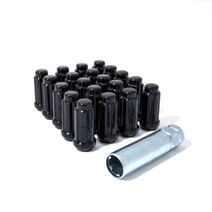 Gorilla Wheel Installation Kit | 5 Lug, 14x1.5, Spline Drive, Conical | 20 Black Lug Nuts Gorilla Wheel Installation Kit | 5 Lug, 14x1.5, Spline Drive, Conical | 20 Black Lug Nuts