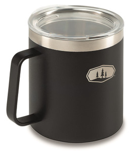 GSI Outdoors Travel Mug | 15oz Glacier Stainless Insulated Mug | Press-Fit Lid, Handle, Black GSI Outdoors Travel Mug | 15oz Glacier Stainless Insulated Mug | Press-Fit Lid, Handle, Black