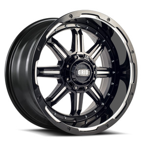 20x9 Gloss Black Grid Wheels | 6x135/6x139.7 Bolt Patterns | 2600 lb Load | TPMS Compatible | Single Wheel