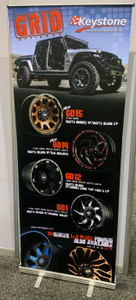 2020 Grid Off Road Wheel Roll-Up Banner | Ultimate Design & Aerodynamics
