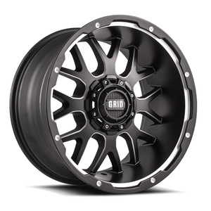 Matte Black Grid GD02 Wheel | 20x9, 5x127/139.7MM, 15MM Offset | TPMS Compatible, 2600LB Load
