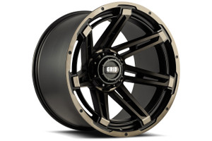 24x14 Grid Wheels | Matte Black with Dark Tinted Lip | GMC Sierra 1500 HD,Ram 2500,3500