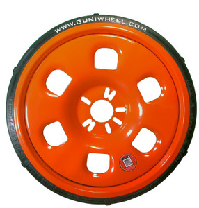 GUNIWHEEL Temporary Repair Shop Wheel | Orange, 22.5x3, 5 & 6 Lug, 2500lb Capacity, Universal Bolt Design
