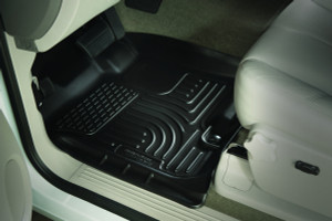 Custom Fit WeatherBeater Floor Liners | Molded Fits GMC Sierra & Chevrolet Silverado | Black Rubber