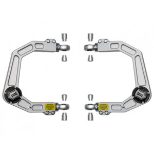 Icon Vehicle Dynamics Control Arm 58551DJ Delta Joint; Boxed; Adjustable; Silver; Billet; Greaseable; Set Of 2