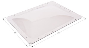 Icon 4 Inch High Bubble Type Dome Skylight | 30x22 Opening | Durable Polycarbonate | Easy Install