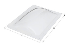 Durable 4 Inch Rectangular Skylight Dome for 22x14 Opening | Easy Install - Set of 6 White Polycarbonate