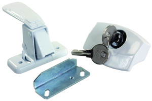 Universal Keyed Alike Entry Door Latch | White Steel Construct | Easy Install