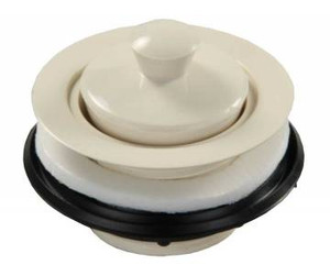 JR Products Sink Strainer | Fits 2 Inch Drain | Parchment Plastic | With Pop-Stop Stopper
