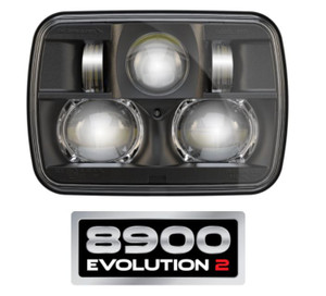 J.W. Speaker 8900 Evolution 2 LED Headlight | High/Low Beam | DOT/ECE Approved | 7x5 Inch Rectangular | 12-24V | Anti-Fog Lens | Easy Install