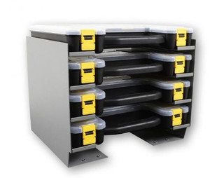 Durable Steel Van Cabinet | Custom Fit for Holman Shelving | Includes 4 Parts Organizer Cases