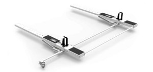 Holman Ladder Rack 4A99H EZ-LoDown; Rain Gutter Mount; Multi-Fit; Adjustable; Powder Coated; White; Aluminum; Curb Side Only.; Requires Ladder Rack Mounting Hardware Holman Ladder Rack 4A99H EZ-LoDown; Rain Gutter Mount; Multi-Fit; Adjustable; Powder Coated; White; Aluminum; Curb Side Only.; Requires Ladder Rack Mounting Hardware