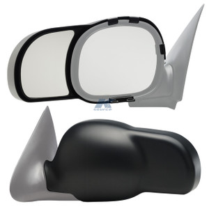 K-Source Exterior Towing Mirror 81600 Snap On; 4-5/8 Inch x 5 Inch; Extends 4-5/8 Inch; Manual; Without Turn Signal; Without Heated Mirrors; Non Folding; Black; Pair