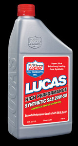 Lucas Oil Synthetic Racing Oil | SAE 20W-50 | 1 Quart Bottle | High RPM Performance Lucas Oil Synthetic Racing Oil | SAE 20W-50 | 1 Quart Bottle | High RPM Performance