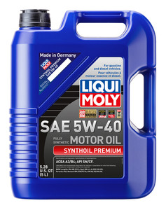 Liqui Moly Oil 2041 Synthoil Premium; SAE 5W-40; Synthetic; 5 Liter Jug; Single Liqui Moly Oil 2041 Synthoil Premium; SAE 5W-40; Synthetic; 5 Liter Jug; Single
