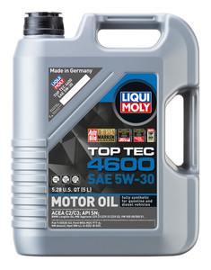 Liqui Moly Oil 20448 Top Tec 4600; SAE 5W-30; Synthetic; 5 Liter Jug; Single