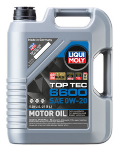 Liqui Moly Oil 22046 Top Tec 6600; SAE 0W-20; Synthetic; 5 Liter Jug; Single Liqui Moly Oil 22046 Top Tec 6600; SAE 0W-20; Synthetic; 5 Liter Jug; Single