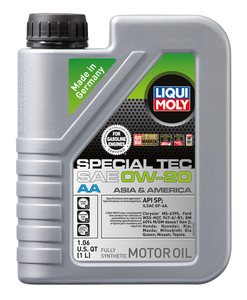 Liqui Moly Oil 2207 Special Tec; SAE 0W-20; Synthetic; 1 Liter Bottle; Single Liqui Moly Oil 2207 Special Tec; SAE 0W-20; Synthetic; 1 Liter Bottle; Single
