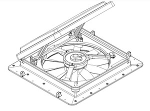 MaxxAir Roof Vent 4 Speed Black | Manual Opening for 1 Inch Thick Roofs