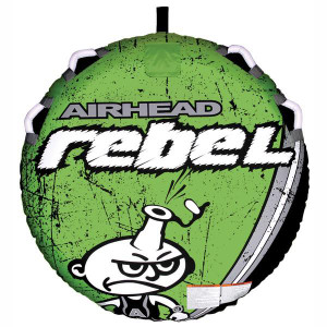 Airhead Rebel Towable Tube | 1 Rider Capacity | 12V Pump Included | Heavy-Duty PVC Bladder and Nylon Cover
