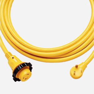 Heavy Duty 30 Amp 3 Prong RV Power Cord | Watertight Molded Plug & Connector | 6 Gauge 30ft | Yellow Heavy Duty 30 Amp 3 Prong RV Power Cord | Watertight Molded Plug & Connector | 6 Gauge 30ft | Yellow