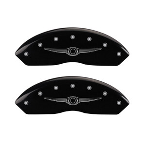 Enhance Your Chrysler Town & Country with MGP Caliper Cover Set | Black Aluminum, Chrysler Wing Style 1 Logo