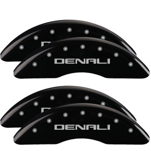 Upgrade Your GMC Sierra 2500 HD | MGP Caliper Cover Set Of 4 | Denali Logo, Black, Aluminum