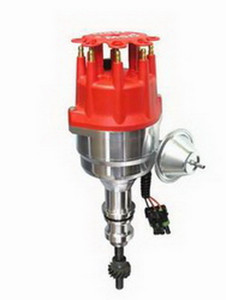 MSD Ignition Distributor 8352 Ready-To-Run; For Use With Ford 289/302 Cubic Inch Engines; With Ignition Control Module; Magnetic Trigger; Vacuum and Mechanical Advance; With Iron Gear; Red Cap With HEI/Male Posts